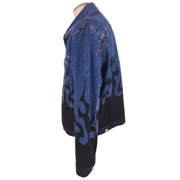 VETEMENTS Denim Black Fire Jacket Size L Mens Unisex Blue $2290 - Picture 8 of 16